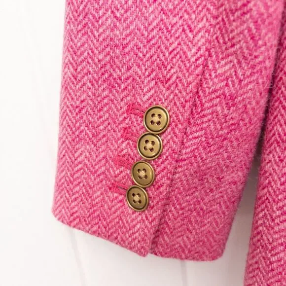 J. Crew Bristol Blazer in Pink English Wool Herringbone Size 4 - Picture 12 of 12